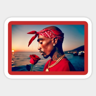 Pac red roses Sticker